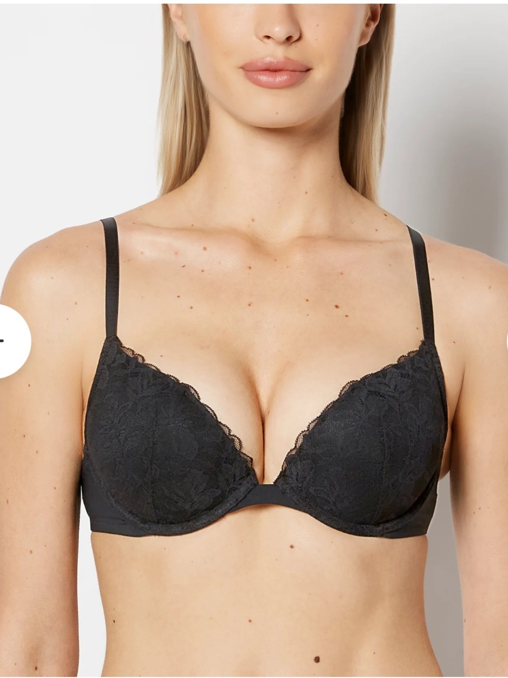 Brand New La SENZA Black Poetic Lace Push-Up Bra 36C